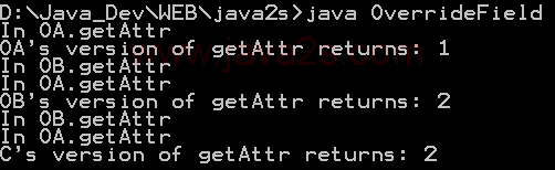 Demonstration of overriding fields