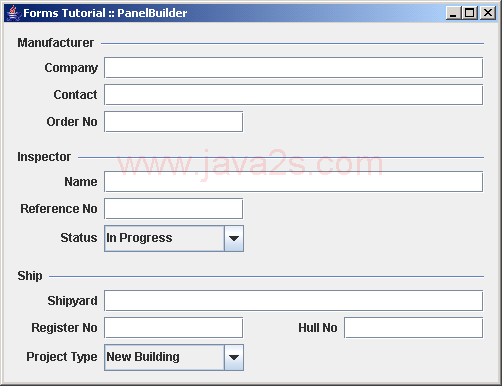 Columns and rows are specified before the panel is filled with components 1