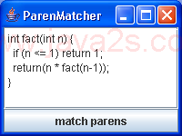 Parentheses matcher