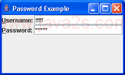 PasswordField Sample 2