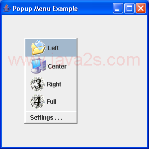 A simple example of JPopupMenu