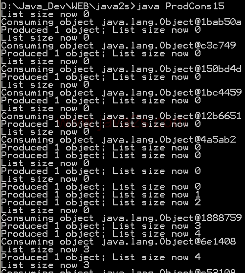 Producer consumer for J2SE 1.5 using concurrent