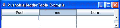 Pushable Table Header Example