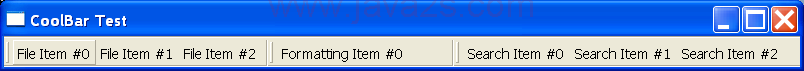 SWT CoolBar Test Demo