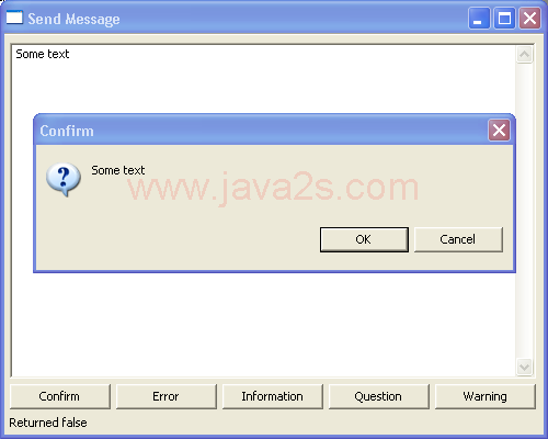 JFace的MessageDialog