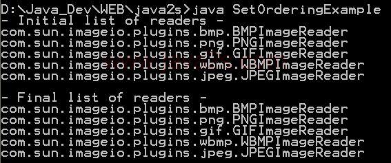 Example showing how to reset the ordering of ImageReaderSpis in Image I/O