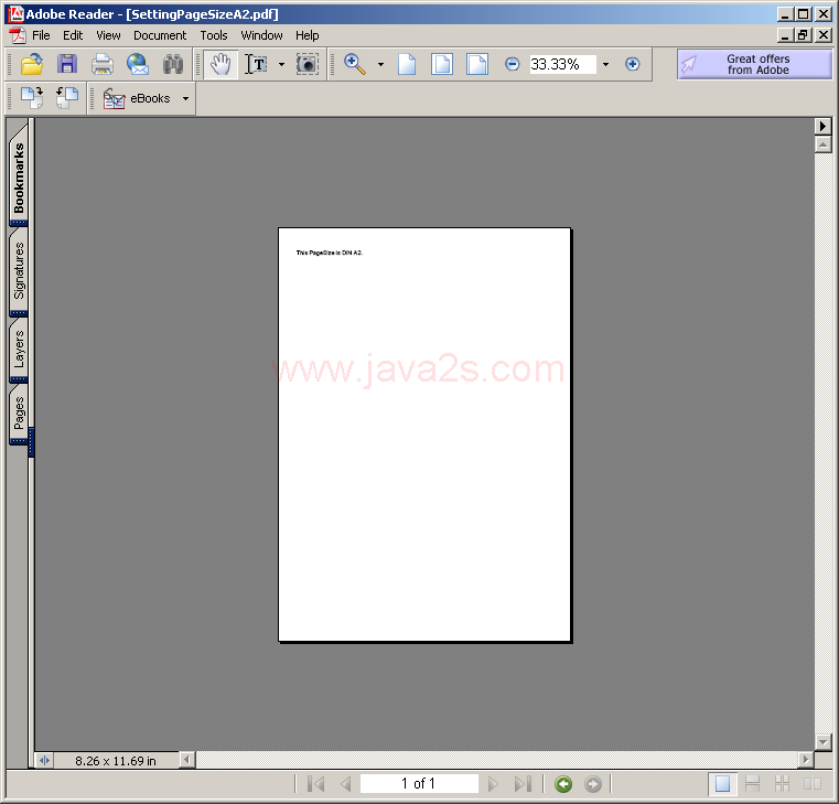 Setting Page size: A2