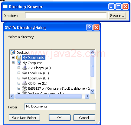 演示DirectoryDialog级