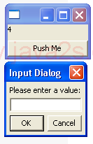 Demonstrates the custom InputDialog class