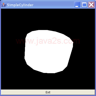 This creates a simple cylinder by using the Cylinder utility class
