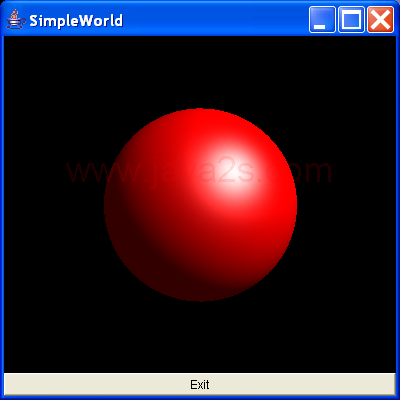 A red sphere using the Sphere utility class