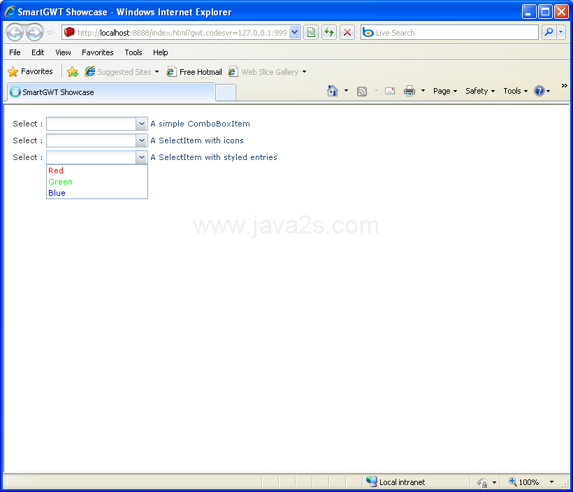 A simple ComboBoxItem (Smart GWT)