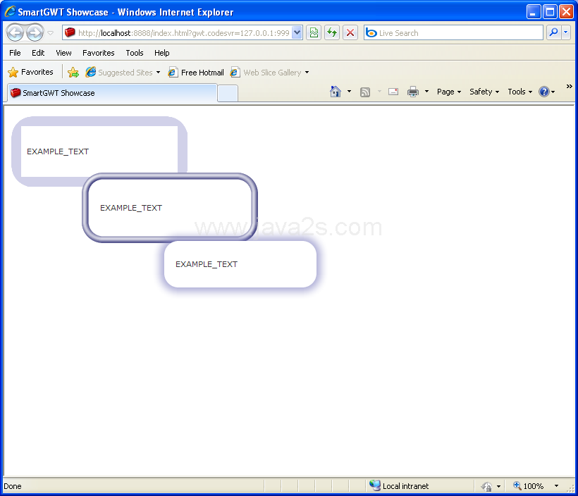 Add shadow border to label (Smart GWT)