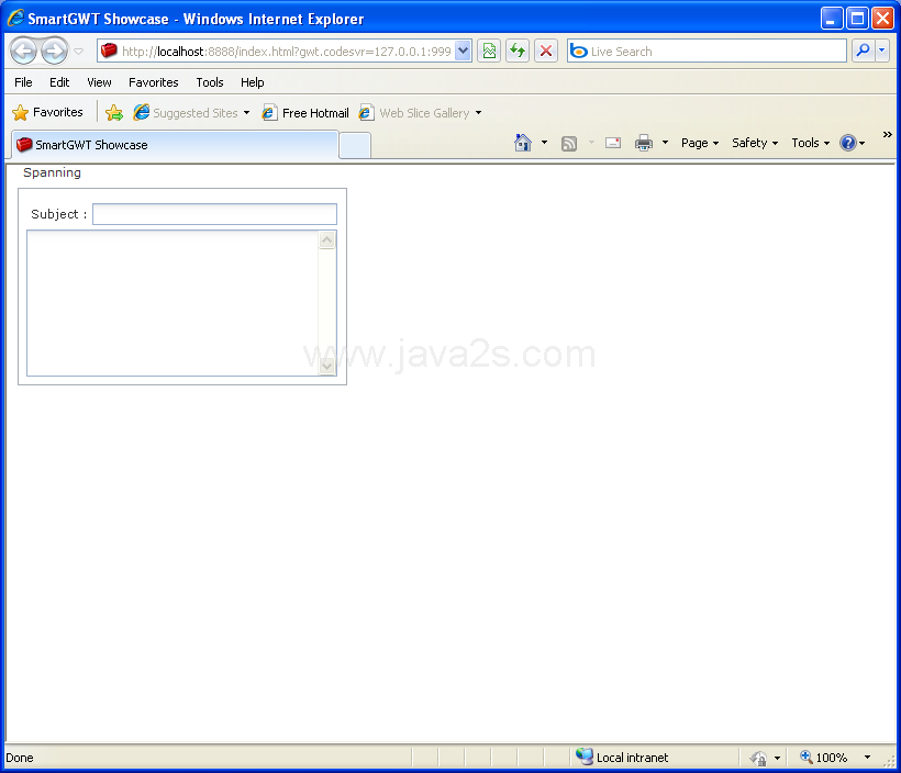 Adding border line to a form (Smart GWT)