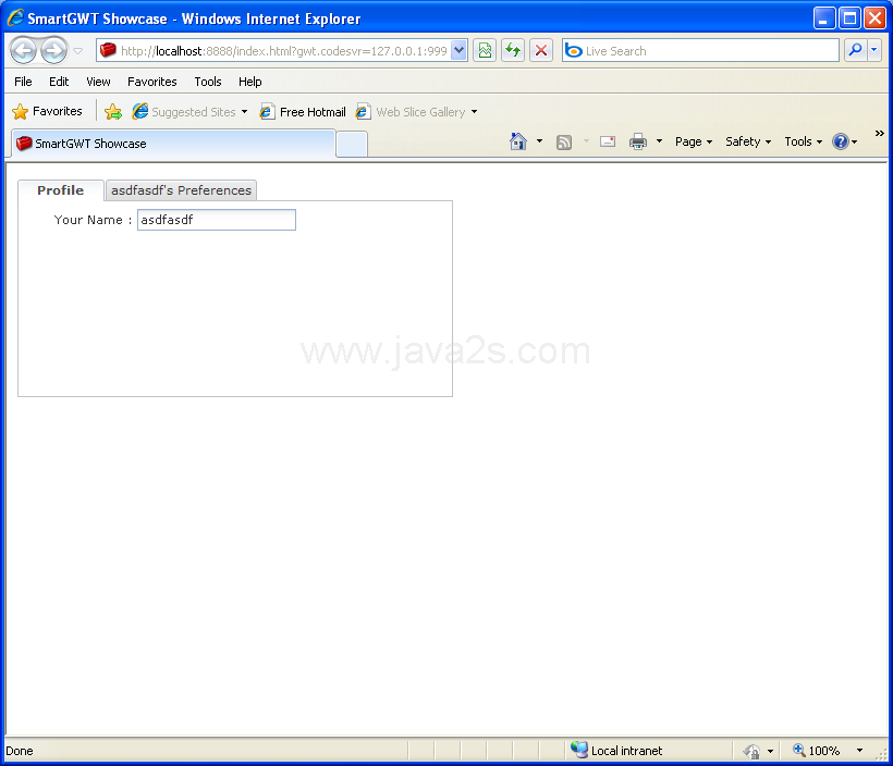 Change Tab title dynamically (Smart GWT)