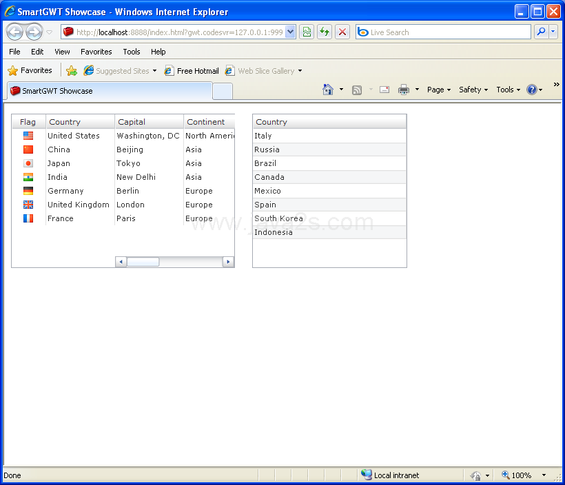 Drag and drop between table (Smart GWT)