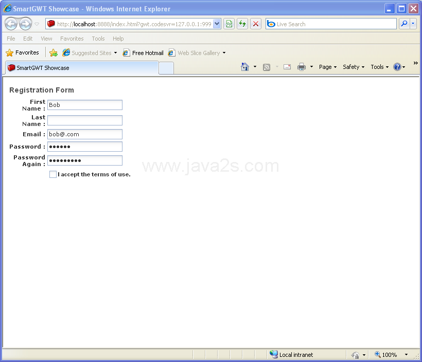 Form data binding (Smart GWT)