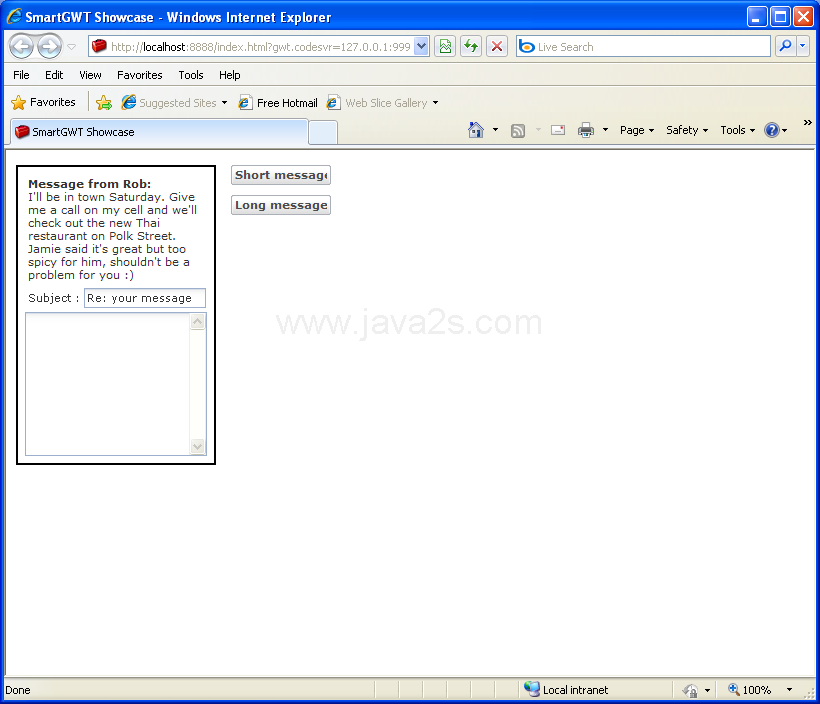 Form Filling Layout Sample (Smart GWT)