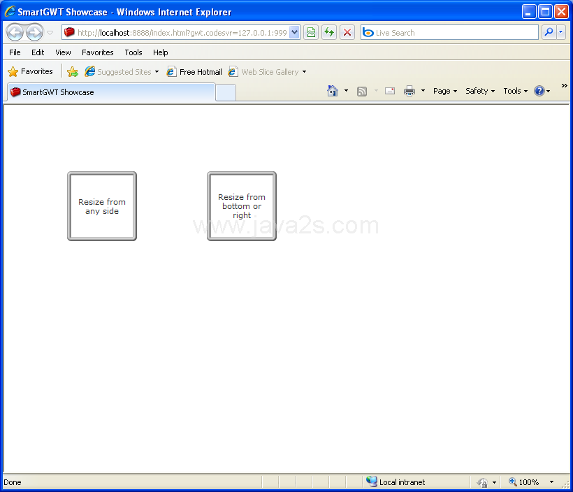 Set resizable edge: from any side or from bottom or right (Smart GWT)