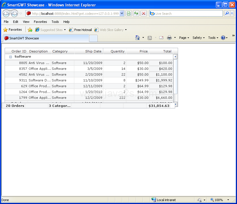 Tree in a grid (Smart GWT)