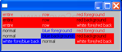 Color cells and rows in SWT table