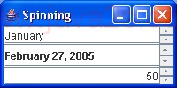 Demonstrating the JSpinner Component