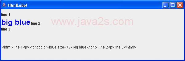 JLabel使用内嵌的HTML格式的文本