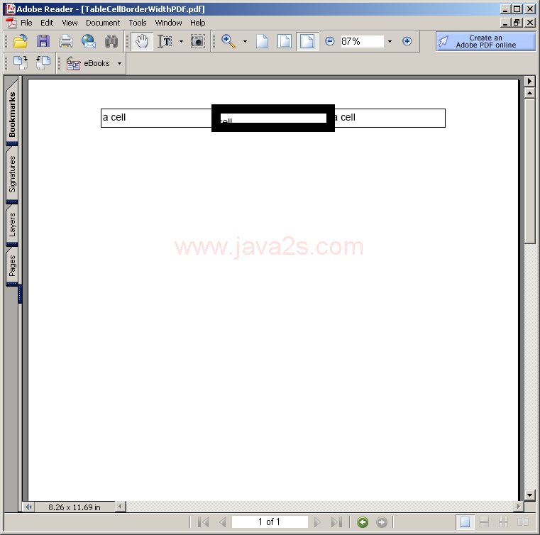 Table Cell Border Width