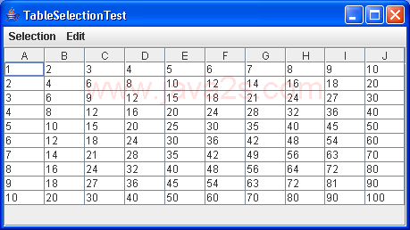 Use code to change Table Selection 