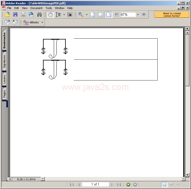 Table with Image