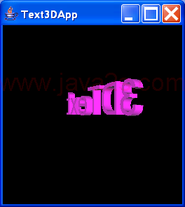 Text3DApp renders a single, rotating Text3D Object