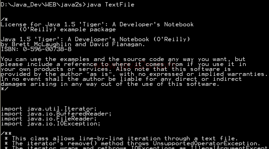 Java for in (forin): line-by-line iteration through a text file