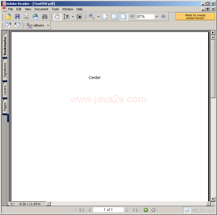 Drawing text using PdfContentByte