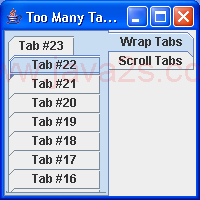 A demonstration of the tab wrapping property of JTabbedPane