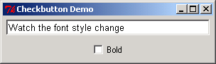 Checkbutton to set font to bold