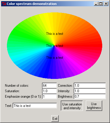 Color spectrum demonstration