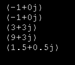 Complex numbers: imaginary numbers are written with a suffix of 'j' or 'J'. 