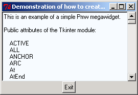 Demonstration of how to create a megawidget