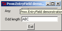 Pmw.EntryField demonstration: odd length