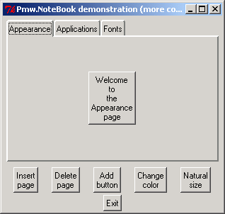 Pmw.NoteBook: tabbed pane