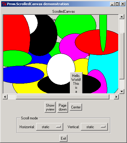 Pmw.ScrolledCanvas demonstration: scroll mode