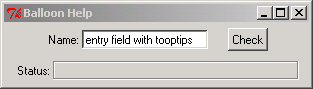 Pmw tooltips demo: entry field and button