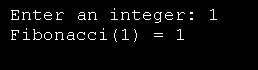 Recursive fibonacci function.