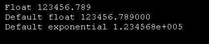 String formatting: Float, Default Float and Default exponential