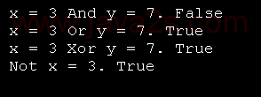 And, Or, Xor and Not Operator