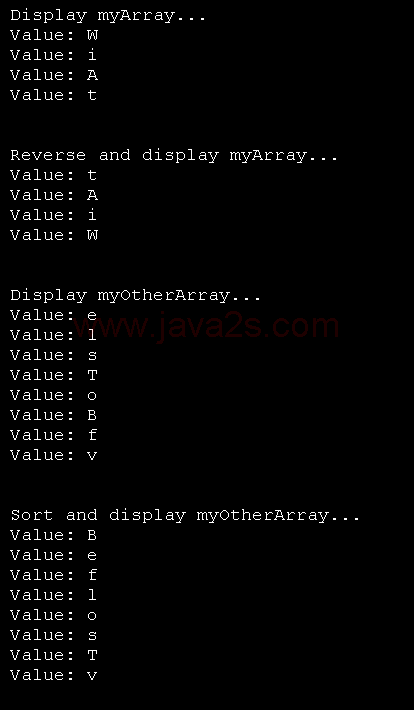 Array Reverse and Sort