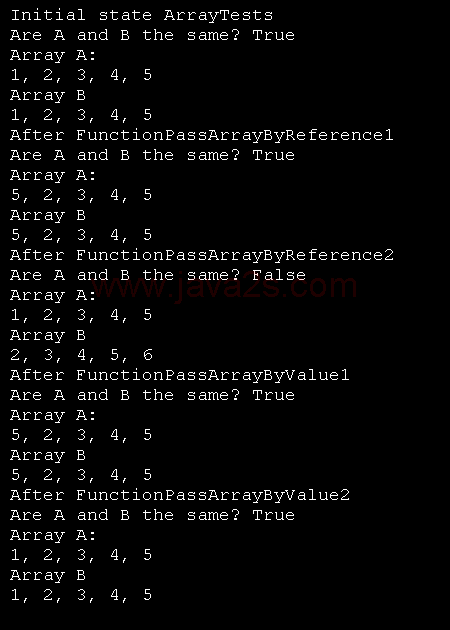 Array parameter passed by Value and by Reference