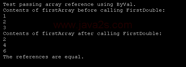 Array passed By Value