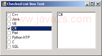 Checked list boxes