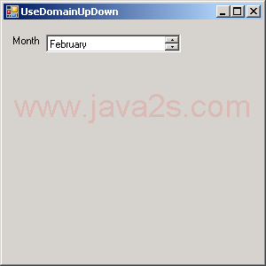 DomainUpDown Demo (Spinner)